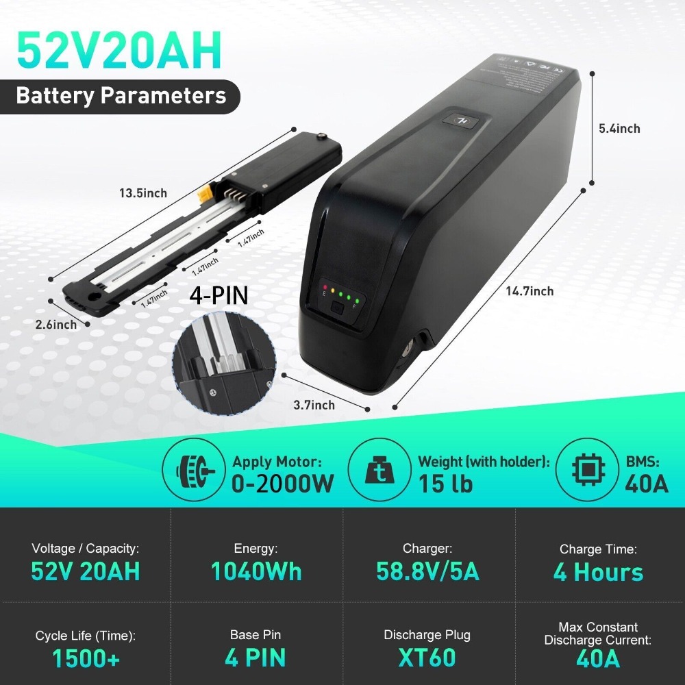 Akumulator Hailong 52V 4-pinow – Ebike Battery 48V 20Ah Hailong recenzja i cena